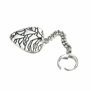 Men’s Silver Guitar Pick Shape Dangle Earring